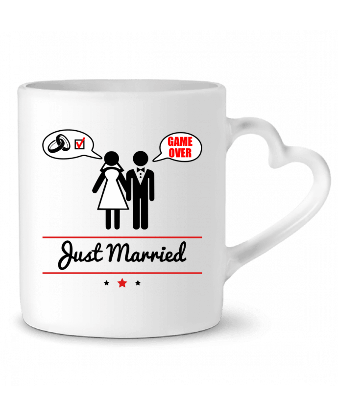 Mug coeur Just married, juste mariés par Benichan