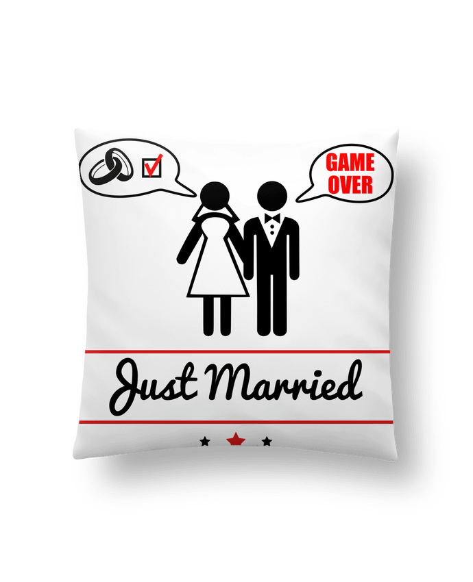 Cushion synthetic soft 45 x 45 cm Just married, juste mariés by Benichan