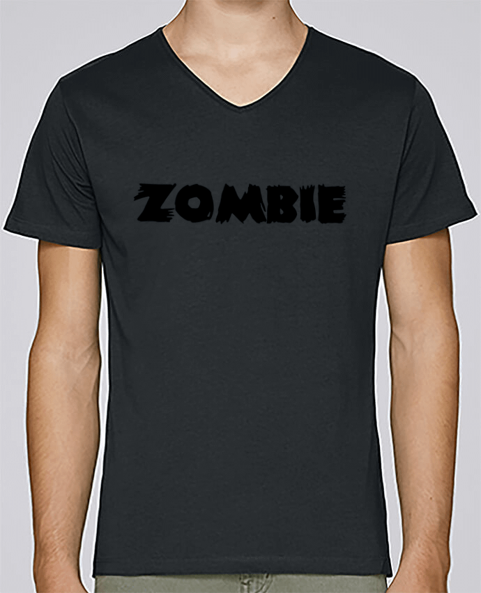Camiseta Hombre Cuello en V Stanley Relaxes Zombie por L'Homme Sandwich