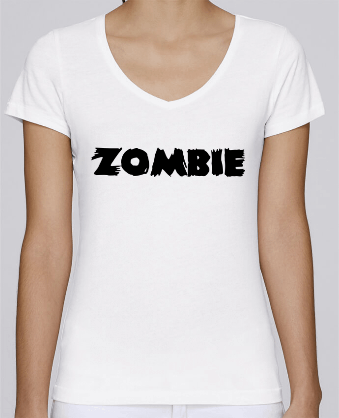 T-shirt femme col V Stella Chooses Zombie par L'Homme Sandwich