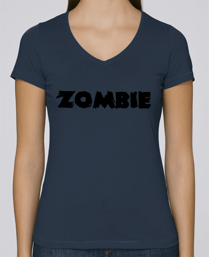 T-shirt femme col V Stella Chooses Zombie par L'Homme Sandwich