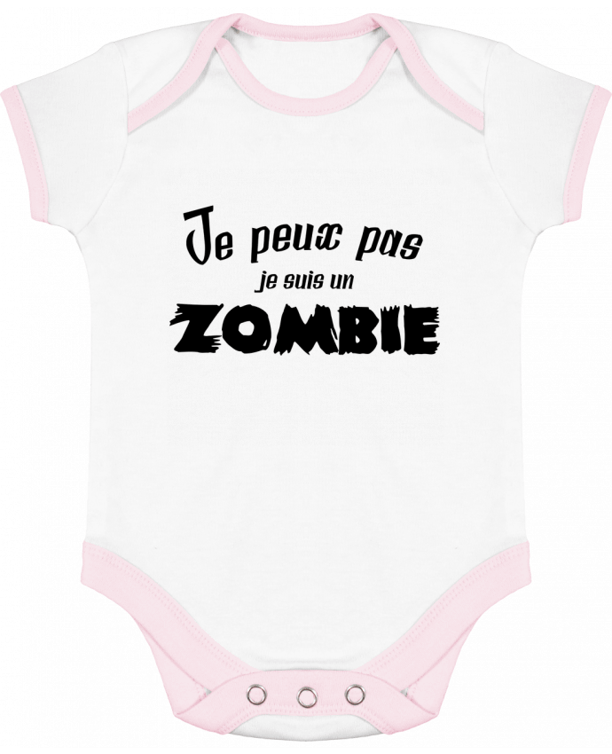 Body bébé manches contrastées Je peux pas je suis un Zombie par L'Homme Sandwich