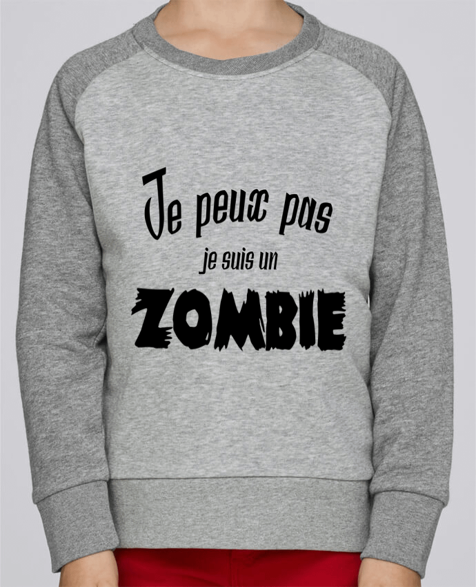 Sweatshirt Kids Round Neck Stanley Mini Contrast Je peux pas je suis un Zombie by L'Homme Sandwich