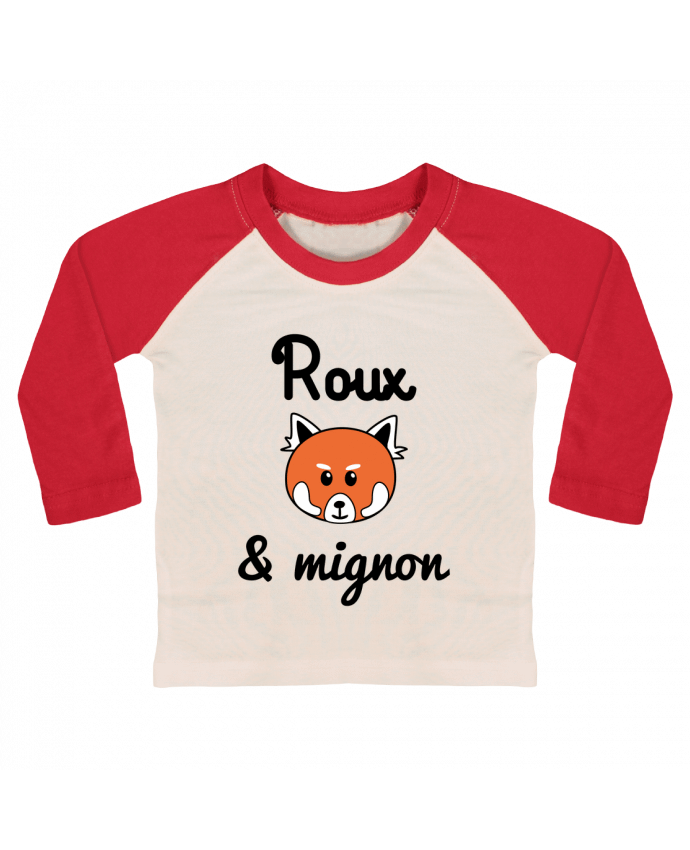 Tee-shirt Bébé Baseball ML Roux & Mignon, Panda roux par Benichan