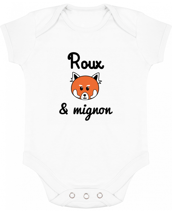 Body bébé manches contrastées Roux & Mignon, Panda roux par Benichan