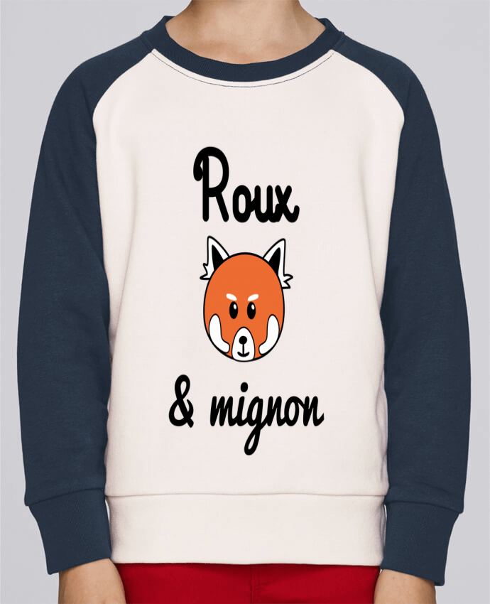 Sweatshirt Kids Round Neck Stanley Mini Contrast Roux & Mignon, Panda roux by Benichan