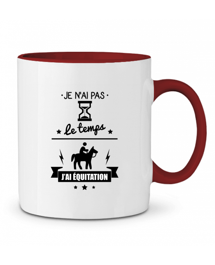Taza Cerámica Bicolor Je n'ai pas le temps j'ai équitation Benichan