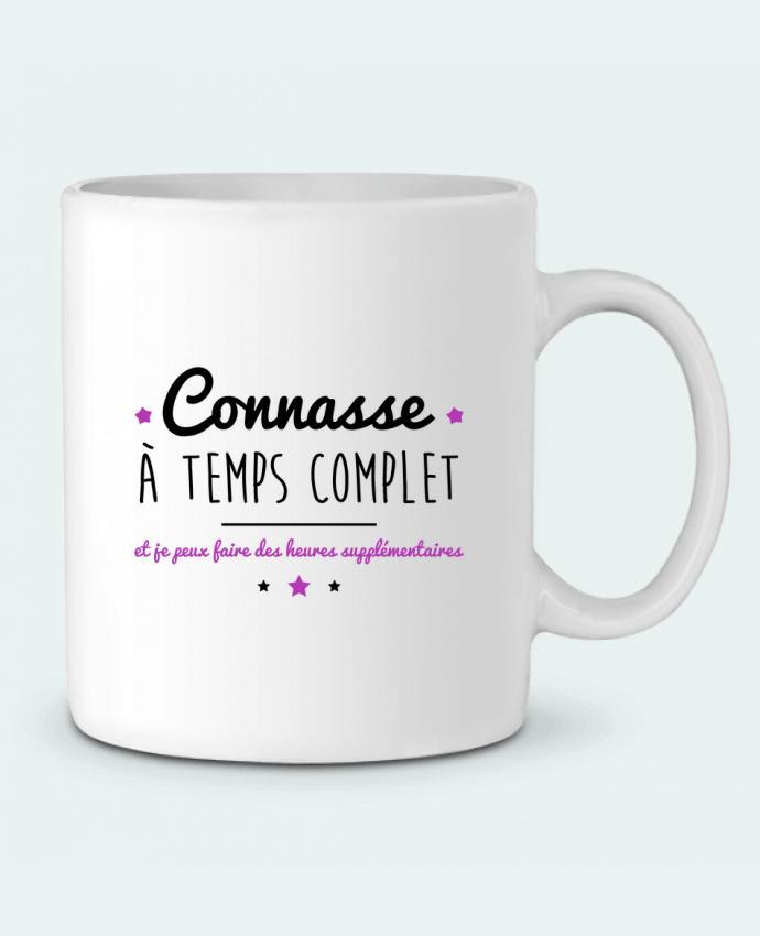 Ceramic Mug Connasse à temps complet et je peux faire des heures supplémentaires by Benichan