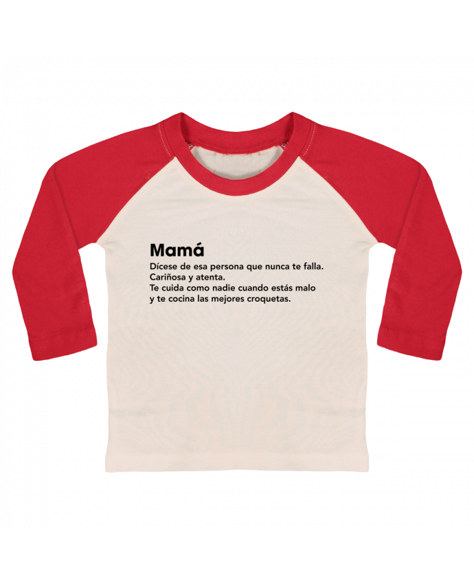 Camiseta Bebé Béisbol Manga Larga Mamá definición por tunetoo