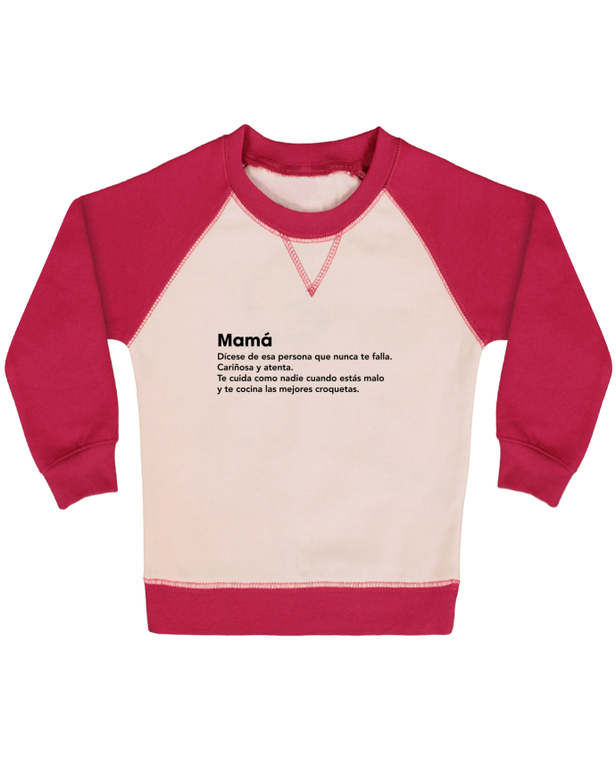 Sweatshirt Baby crew-neck sleeves contrast raglan Mamá definición by tunetoo