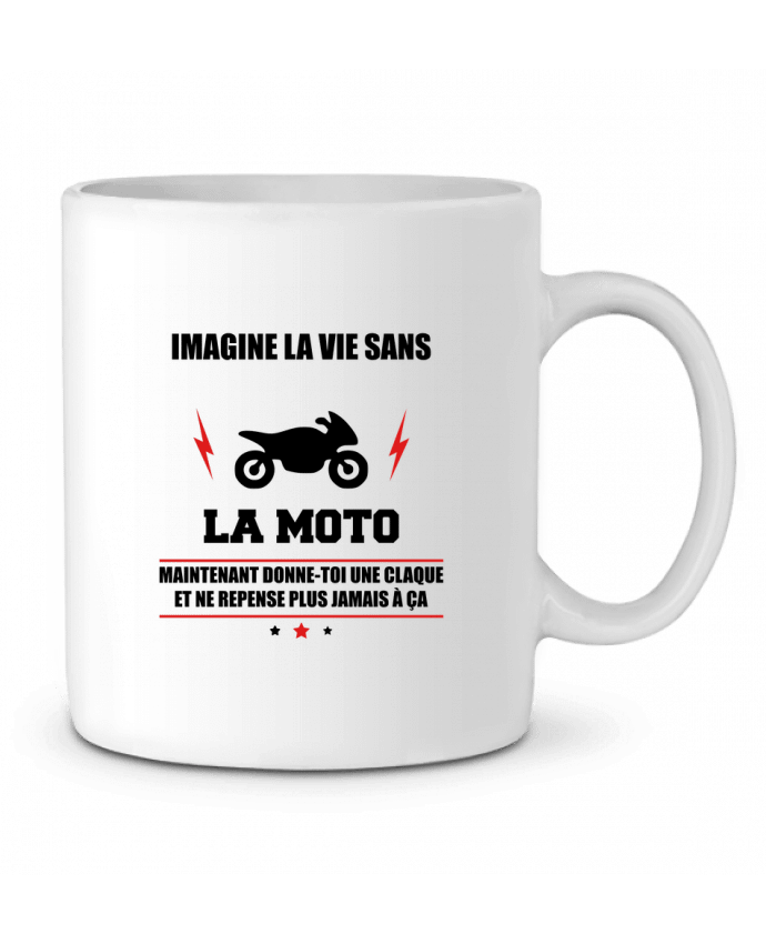 Ceramic Mug Imagine la vie sans la moto by Benichan