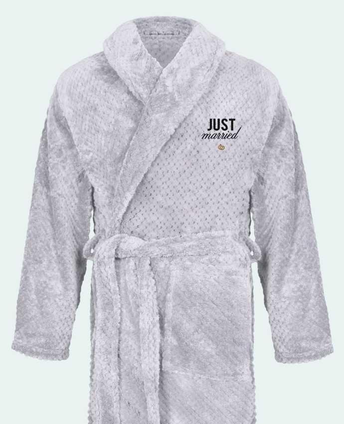 Bathrobe Men Soft Coral Fleece Just married by tunetoo