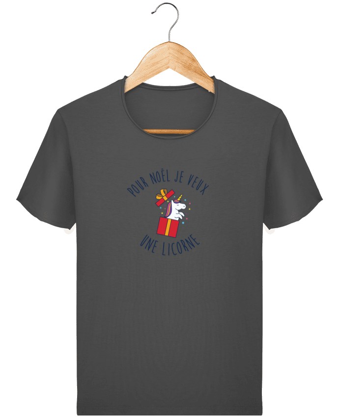  T-shirt Homme vintage Noël - Je veux une licorne par tunetoo