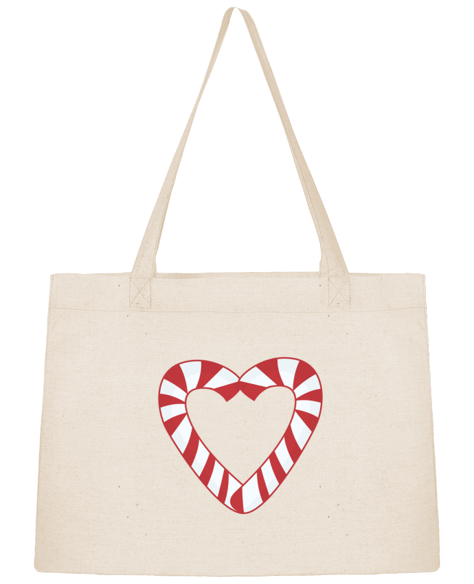 Shopping tote bag Stanley Stella Christmas Candy Cane Heart by tunetoo