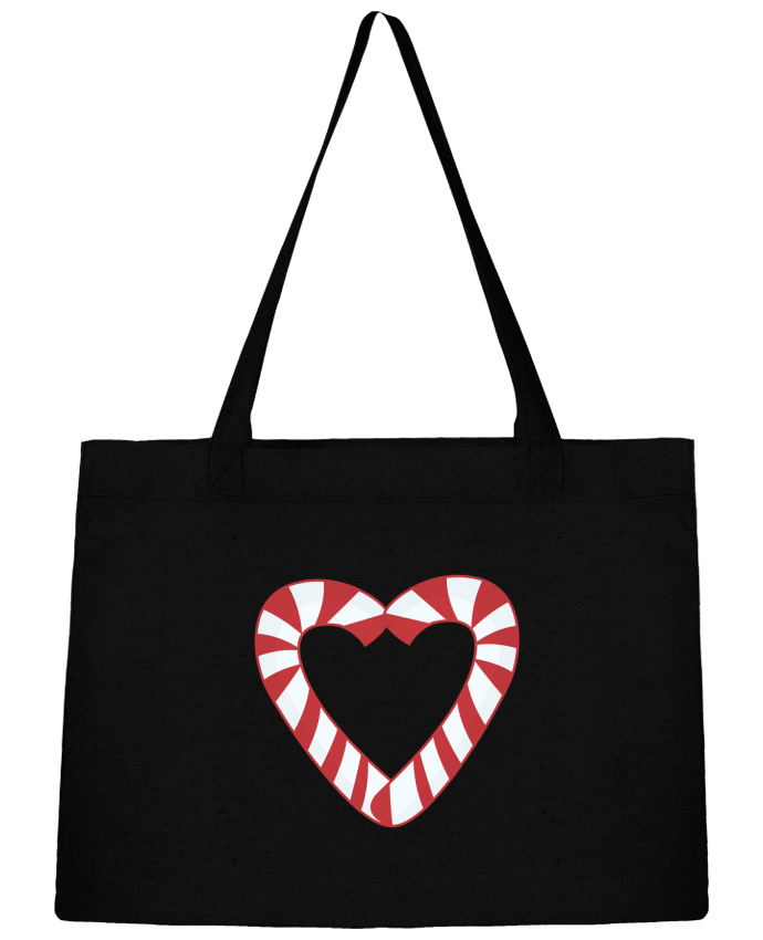 Shopping tote bag Stanley Stella Christmas Candy Cane Heart by tunetoo