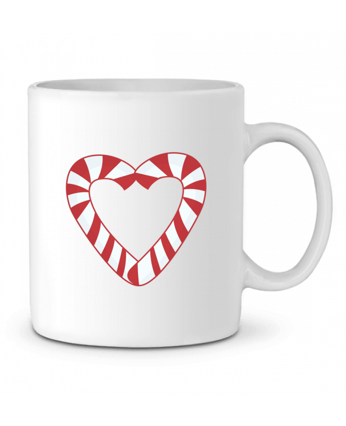 Ceramic Mug Christmas Candy Cane Heart by tunetoo