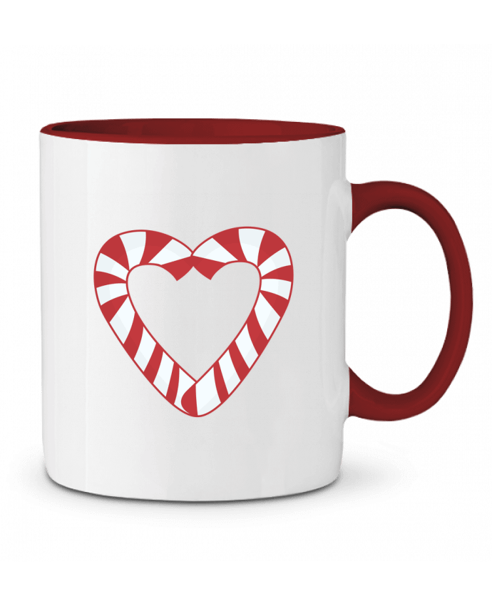 Taza Cerámica Bicolor Christmas Candy Cane Heart tunetoo