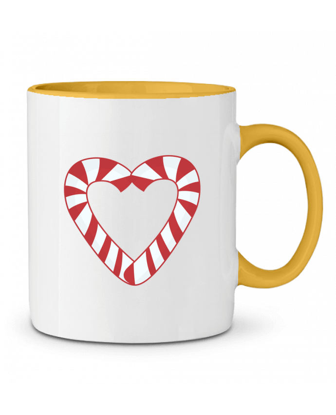 Two-tone Ceramic Mug Christmas Candy Cane Heart tunetoo