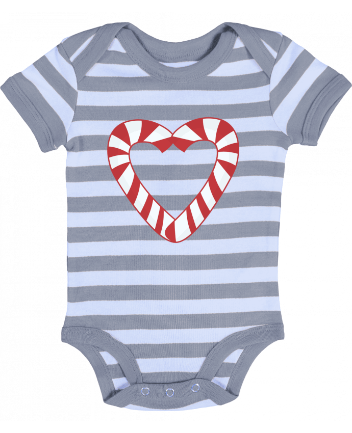 Baby Body striped Christmas Candy Cane Heart - tunetoo