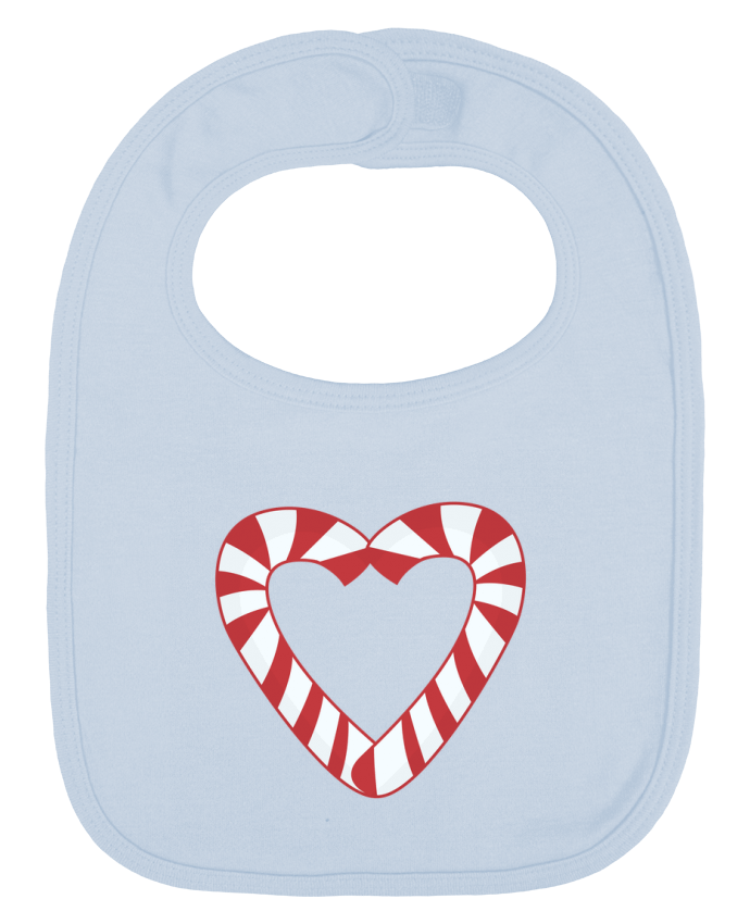 Babero Liso y Contrastado Christmas Candy Cane Heart por tunetoo