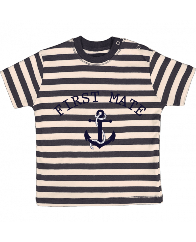 Camiseta Bebé a Rayas Capitain and first mate por tunetoo