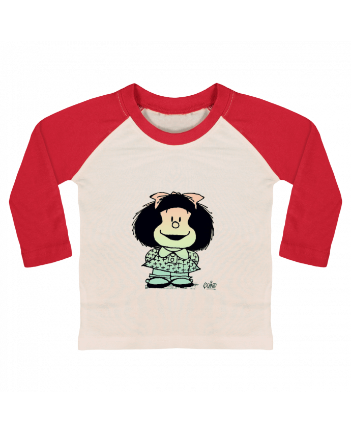 Camiseta Bebé Béisbol Manga Larga Mafalda. por puravida