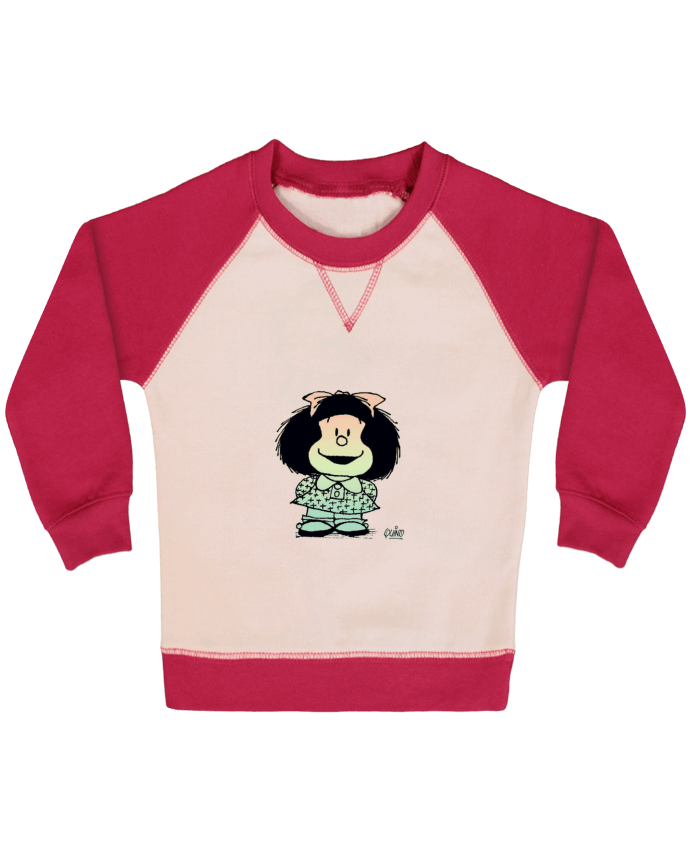 Sweatshirt Baby crew-neck sleeves contrast raglan Mafalda. by puravida