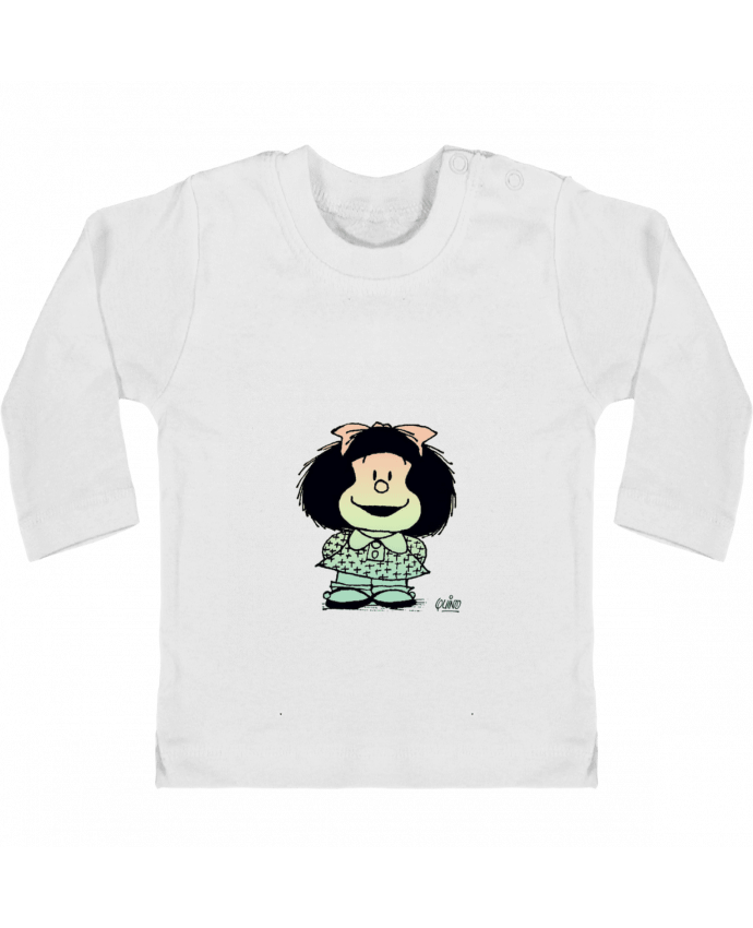 Baby T-shirt with press-studs long sleeve Mafalda. manches longues du designer puravida