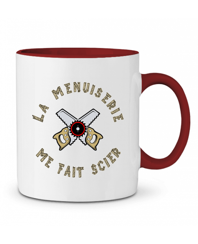 Two-tone Ceramic Mug LA MENUISERIE ME FAIT SCIER ! francoisville