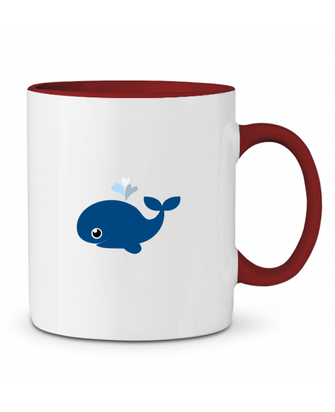 Mug bicolore Baleine coeur WBang
