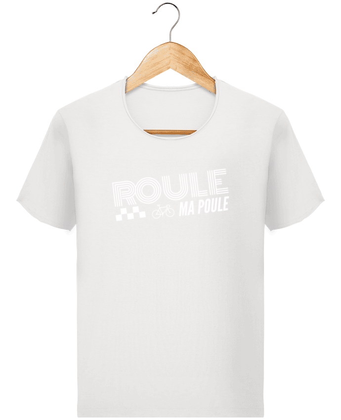  T-shirt Homme vintage Roule ma poule / blanc par justsayin