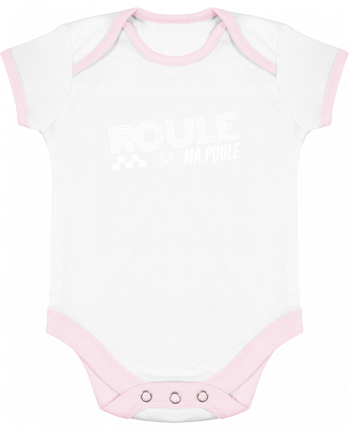 Body bébé manches contrastées Roule ma poule / blanc par justsayin