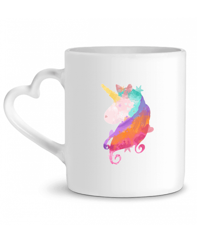 Mug Heart Watercolor Unicorn by PinkGlitter