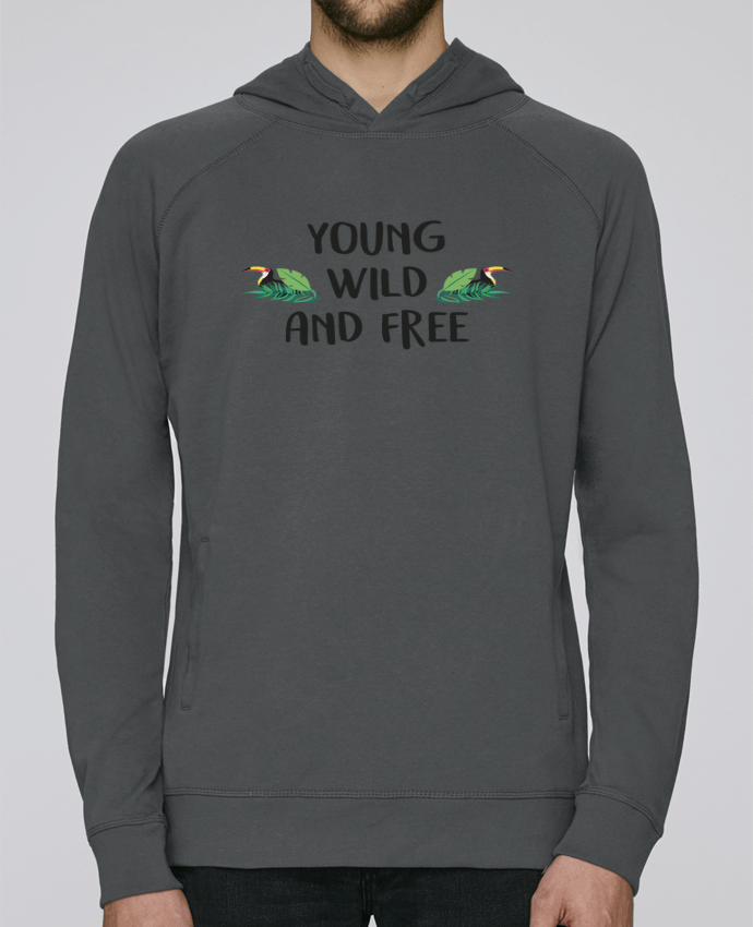 Sweat capuche homme Young, Wild and Free par IDÉ'IN