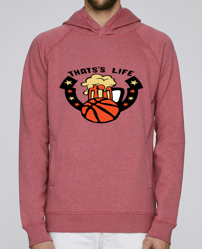 Hoodie Raglan sleeve welt pocket basketball biere citation thats s life message by Achille