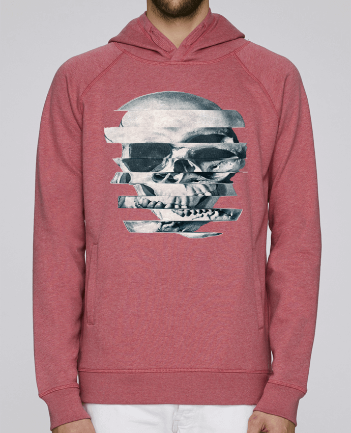 Sweat capuche homme Glitch Skull Mono par ali_gulec