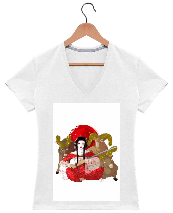 T-shirt femme col V Signe Zodiaque : Bélier par fanny-bonenfant