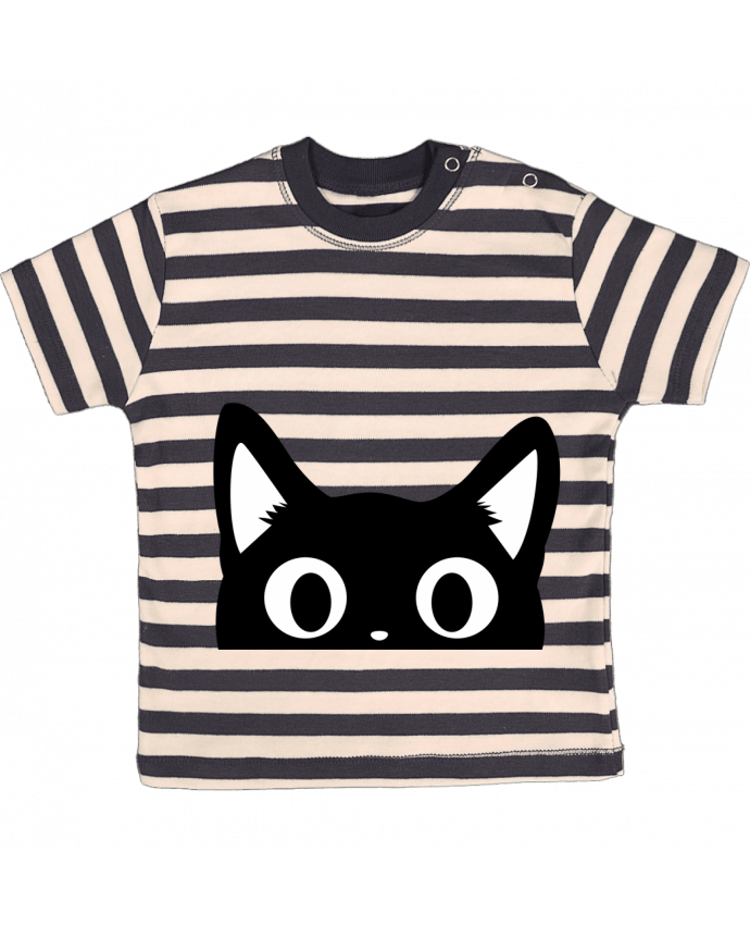 Tee-shirt bébé à rayures Chat par Nana