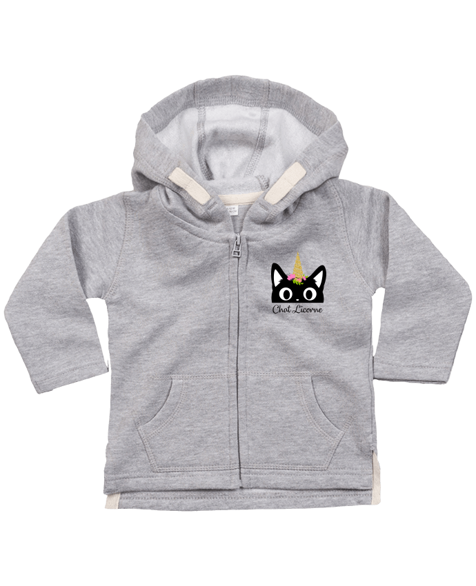 Hoddie with zip for baby Chat Licorne by Nana