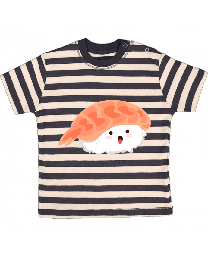 T-shirt baby with stripes Sushis Crevette by Nana