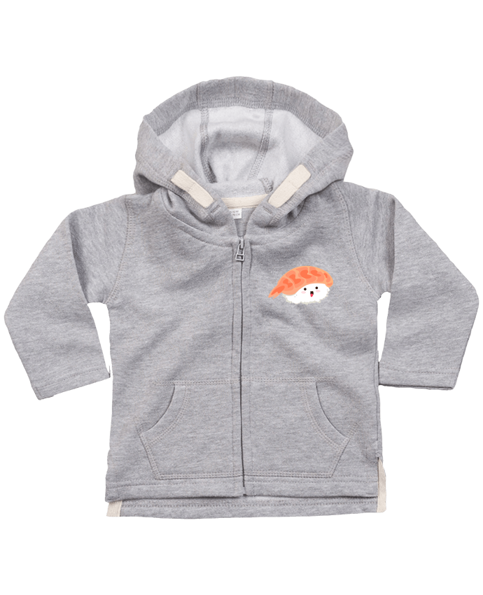 Hoddie with zip for baby Sushis Crevette by Nana