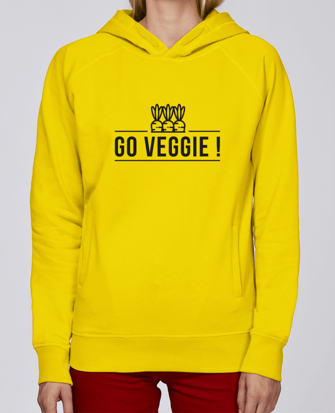 Hoodie Raglan sleeve welt pocket Go veggie ! by Folie douce