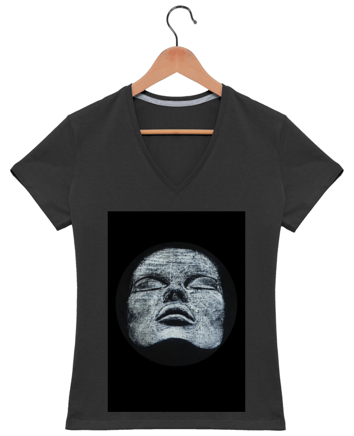 T-shirt femme col V Le masque par Armelle.C