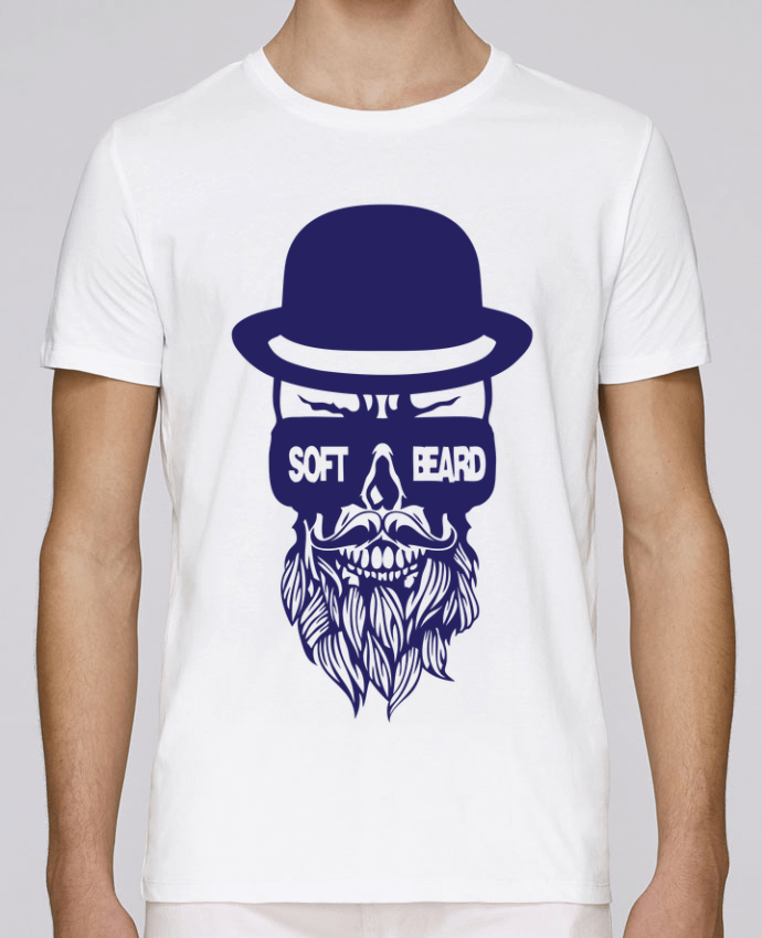 T-Shirt tete de mort hipster citation soft beard barbe chapeau melon moustache style par Achille