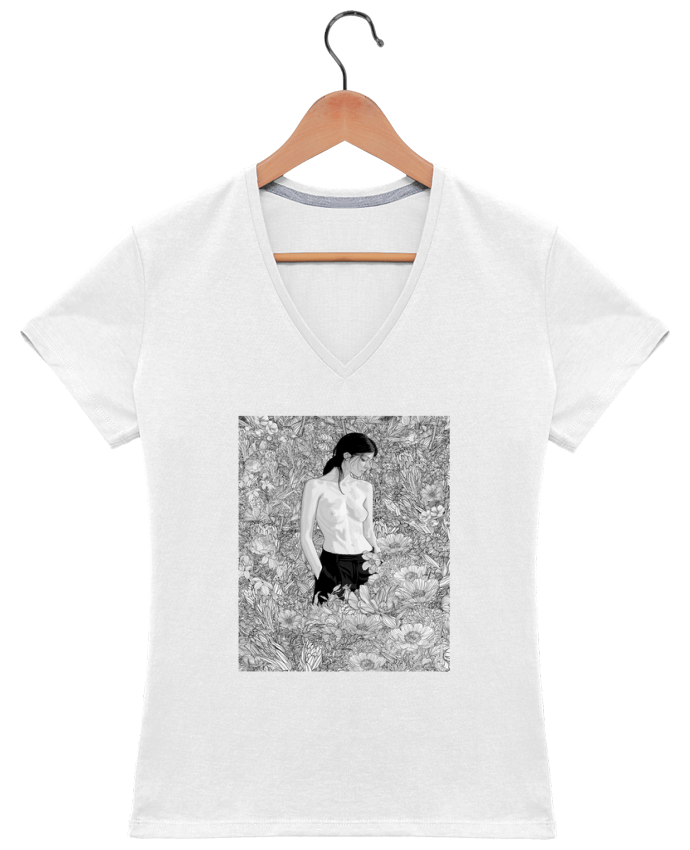 T-shirt femme col V Ambient par PedroTapa