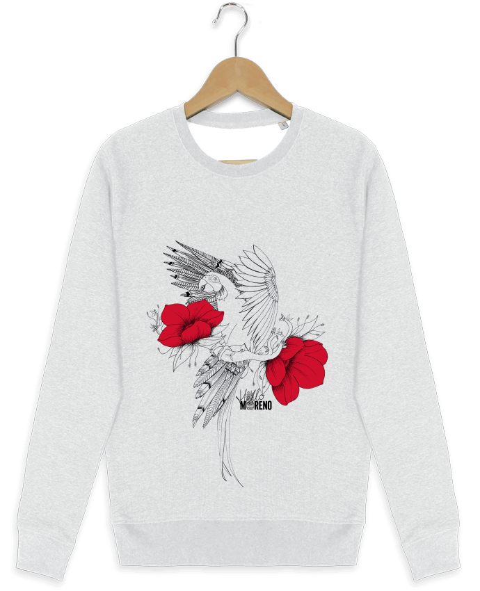 Sweat-shirt Stanley stella modèle seeks EXOTIC PARROT par Hello Moreno