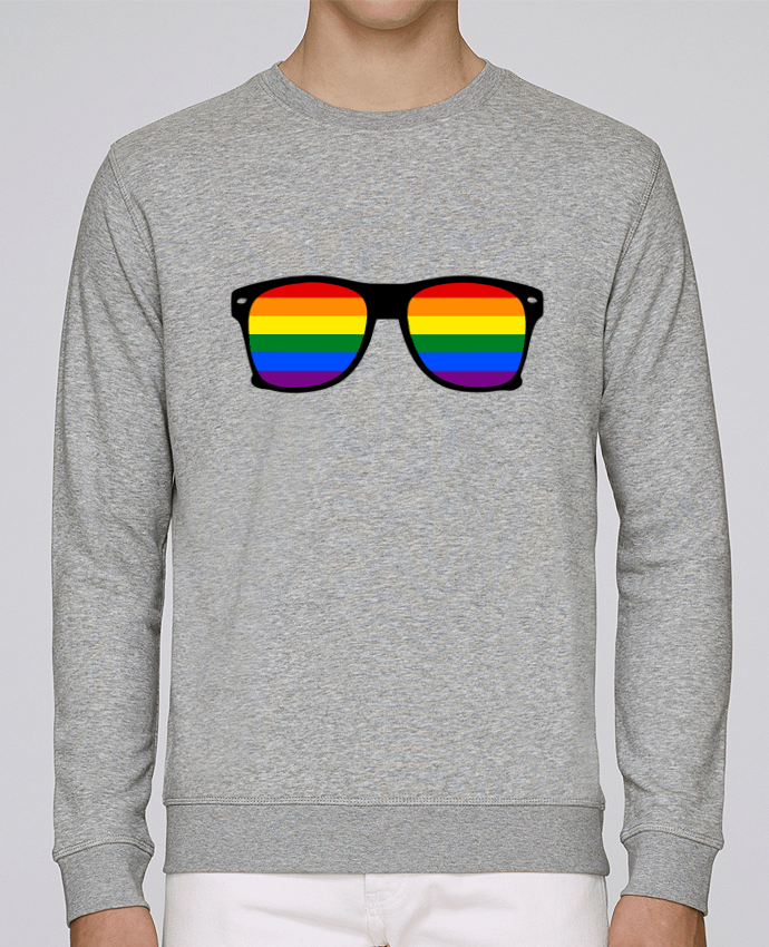 Unisex Sweatshirt Crewneck Medium Fit Rise Lunettes Gay pride rainbow by Benichan