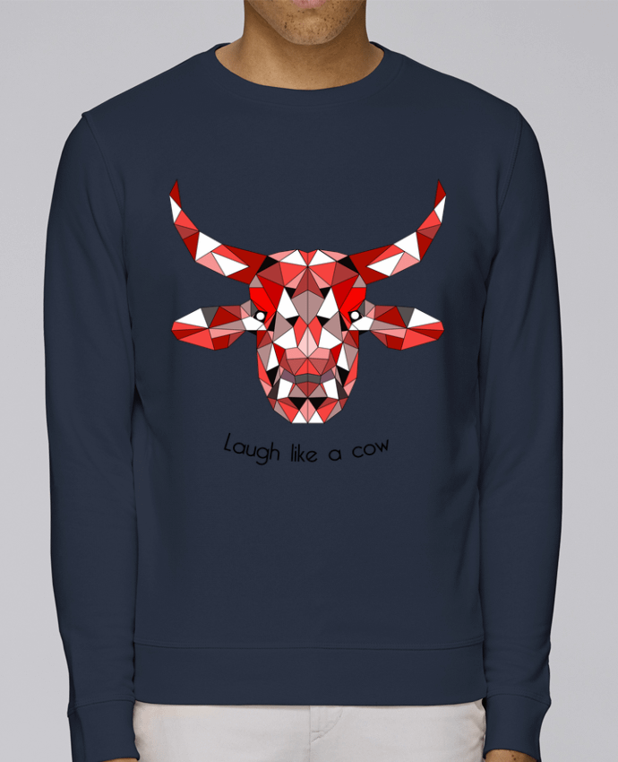 Unisex Sweatshirt Crewneck Medium Fit Rise Low Poly Cow by CycieAndThings