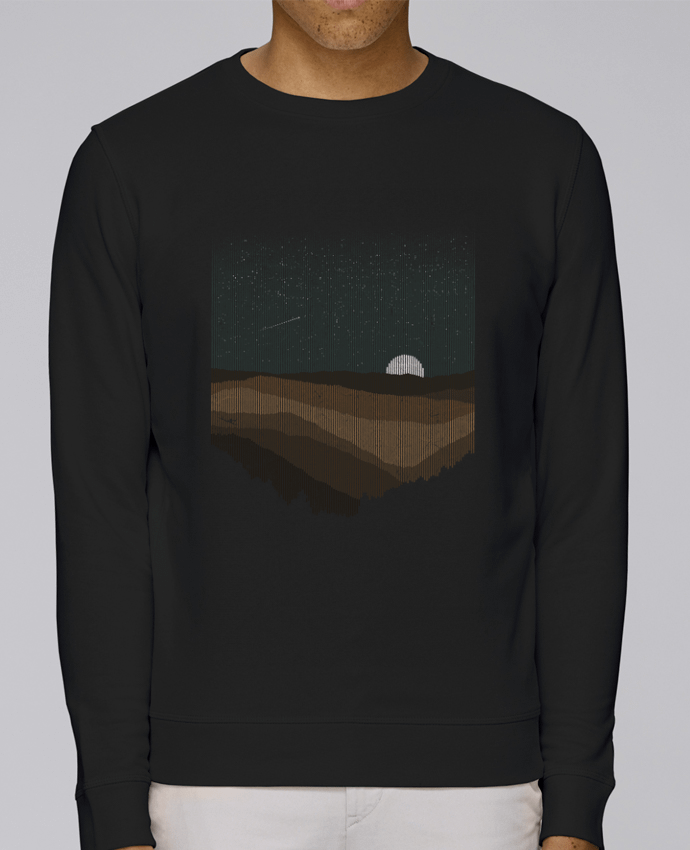 Unisex Sweatshirt Crewneck Medium Fit Rise Moonrise Sepia by Florent Bodart