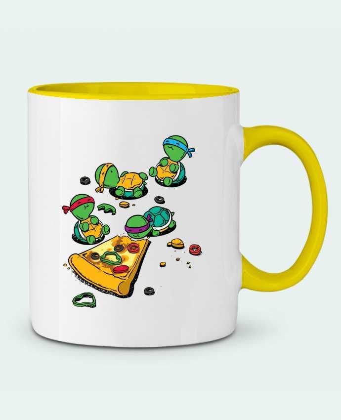 Two-tone Ceramic Mug Pizza lover flyingmouse365